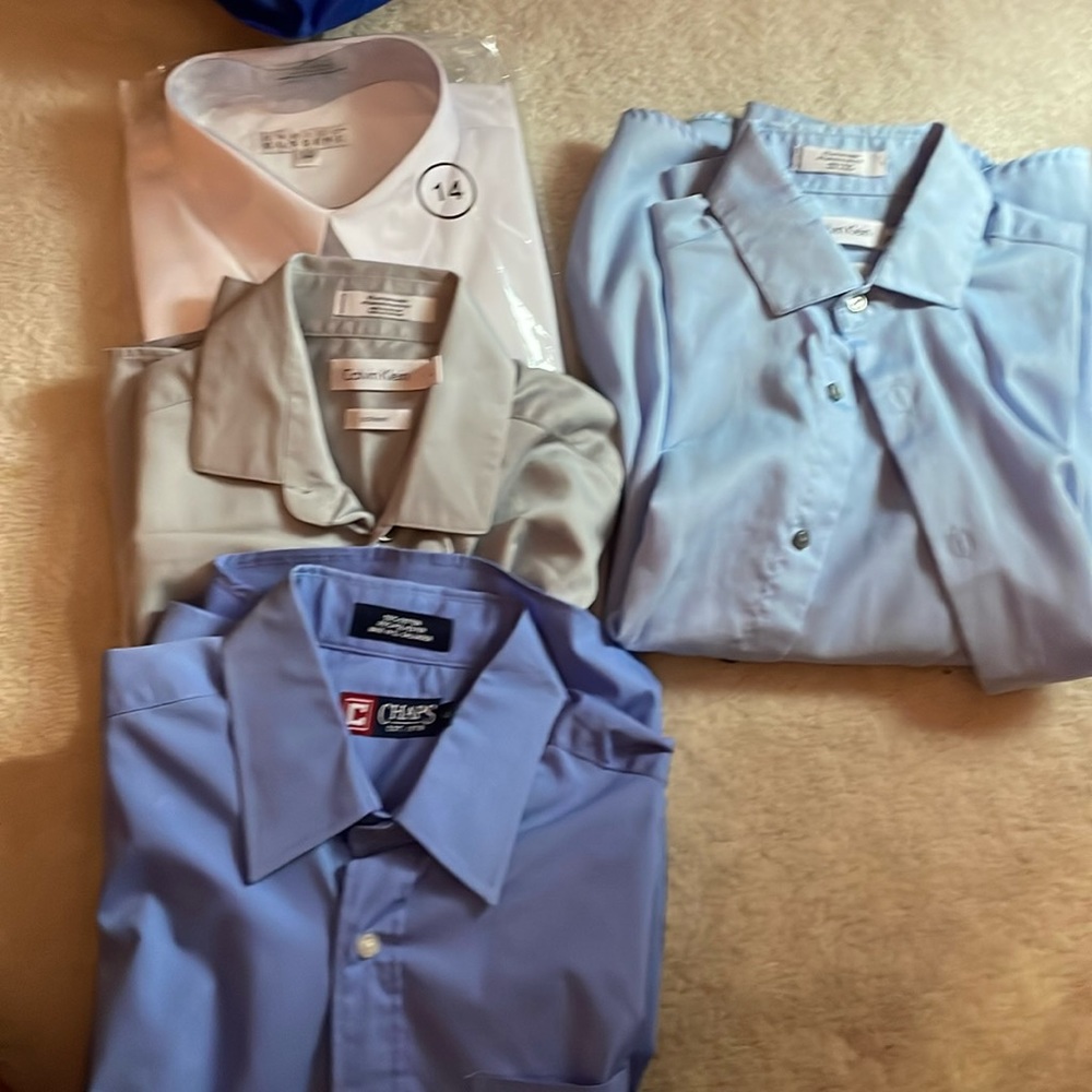 Boys dress shirts 3-sz 14 and 1 -size 12